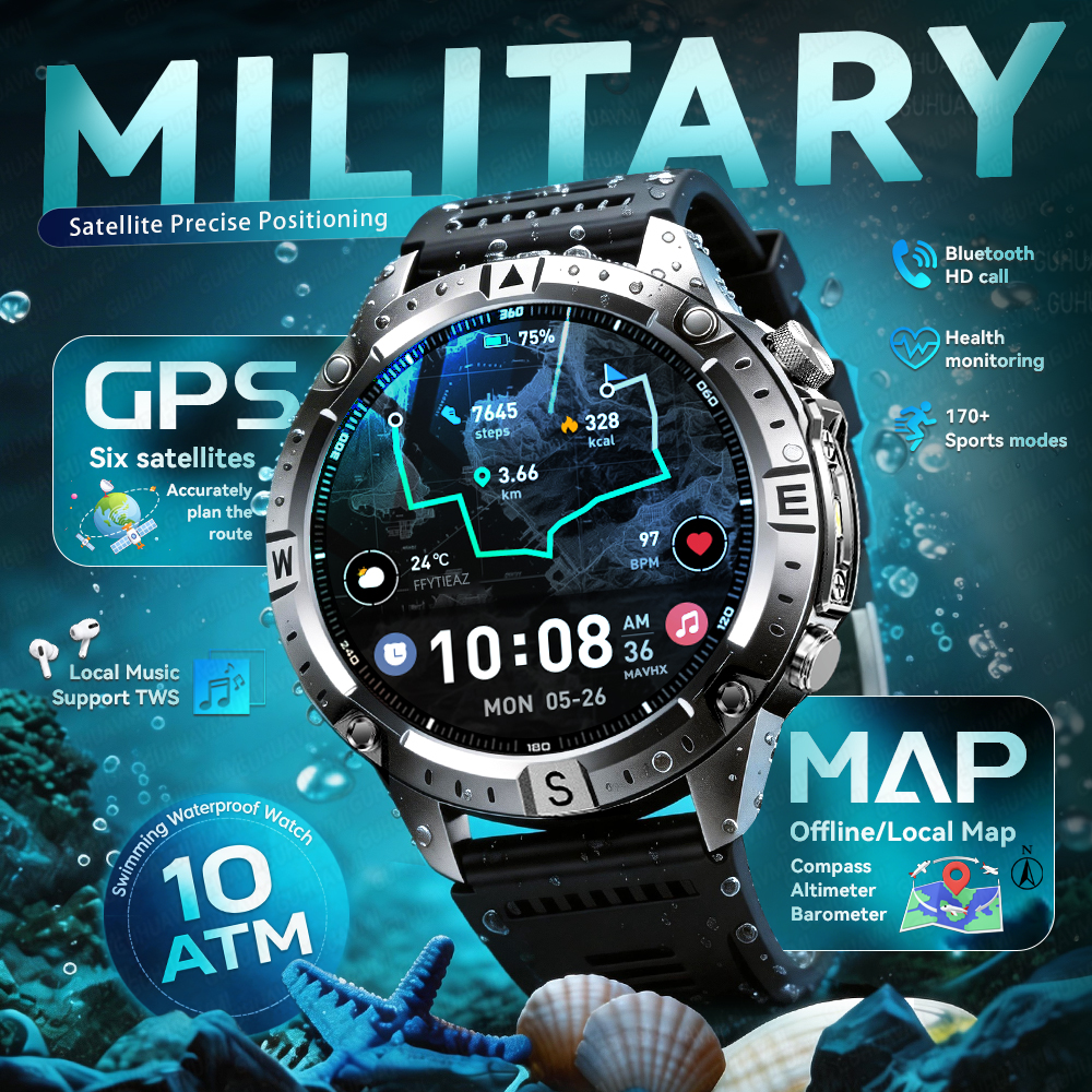 Table Tennis World - 2026New Military Tank GPS SmartWatch Offline