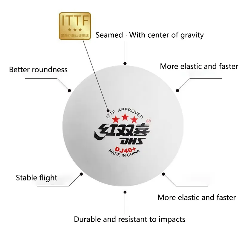 New DHS DJ40+ Table Tennis Bal - Table Tennis Olympics ulasan dan harga