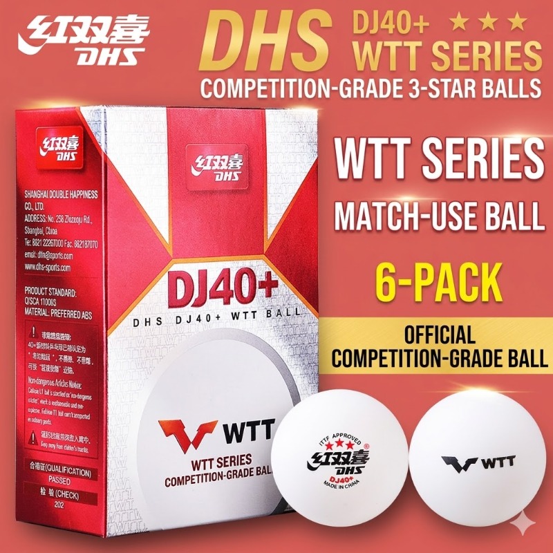 6pcs Original DHS WTT Ping Pon - Table Tennis Olympics ulasan dan harga